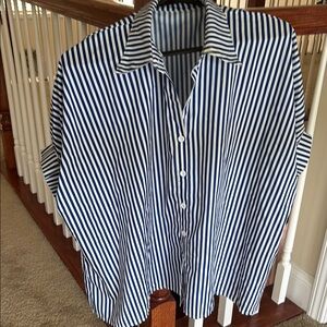 Blue and White Striped women’s Shirt
